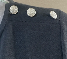 Load image into Gallery viewer, CREMIEUX Black and Cream Striped Dress Size: Small