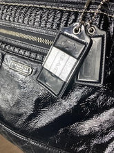 Load image into Gallery viewer, COACH Poppy Liquid Gloss Handbag/Tote - Black