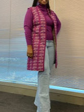 Load image into Gallery viewer, LONG VEST: Purple Polyester Perfection!