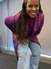 Load image into Gallery viewer, LONG VEST: Purple Polyester Perfection!