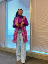 Load image into Gallery viewer, LONG VEST: Purple Polyester Perfection!