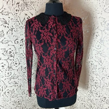 Load image into Gallery viewer, SEXY LACE BLOUSE WITH CROCHET COLLAR: Size Large