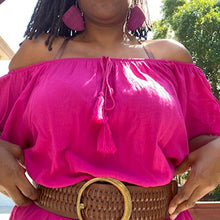 Load image into Gallery viewer, PINK RUFFLED BOHEMIAN MAXI DRESS: Size 16/18