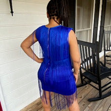 Load image into Gallery viewer, Electric Blue Fringe Shaker Dress: SIZE - Large
