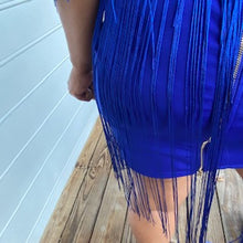 Load image into Gallery viewer, Electric Blue Fringe Shaker Dress: SIZE - Large
