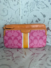 Load image into Gallery viewer, COACH Wristlet - Pink/Orange/White Stripe
