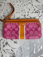 Load image into Gallery viewer, COACH Wristlet - Pink/Orange/White Stripe
