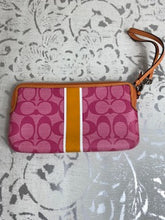 Load image into Gallery viewer, COACH Wristlet - Pink/Orange/White Stripe
