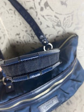 Load image into Gallery viewer, COACH POPPY Signature Logo Sateen Large Tote - Navy Blue
