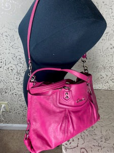 COACH Ashley Pink Leather Shoulder/Satchel Bag - Barbie PINK