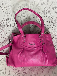 COACH Ashley Pink Leather Shoulder/Satchel Bag - Barbie PINK