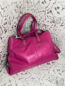 COACH Ashley Pink Leather Shoulder/Satchel Bag - Barbie PINK