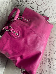 COACH Ashley Pink Leather Shoulder/Satchel Bag - Barbie PINK