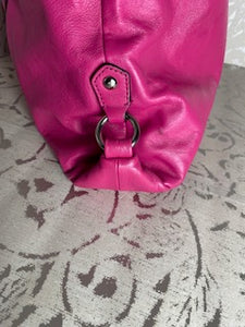 COACH Ashley Pink Leather Shoulder/Satchel Bag - Barbie PINK