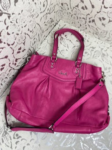 COACH Ashley Pink Leather Shoulder/Satchel Bag - Barbie PINK