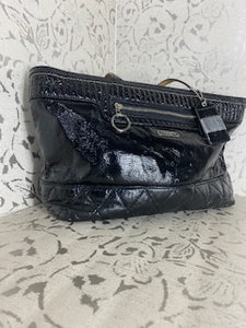 COACH Poppy Liquid Gloss Handbag/Tote - Black