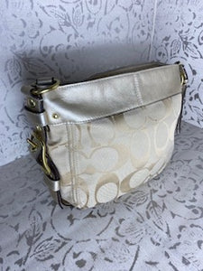 COACH Zoe Hobo Shoulder Bag - Gold/Beige