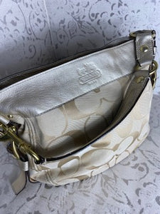 COACH Zoe Hobo Shoulder Bag - Gold/Beige