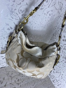 COACH Zoe Hobo Shoulder Bag - Gold/Beige