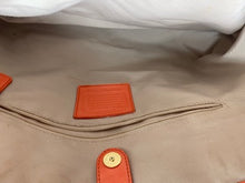 Load image into Gallery viewer, COACH Signature Logo w/ Stripe PVC Carryall - Orange/Taupe/Ivory
