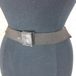 Black Elastic Belt With Silver Sequins and Beading