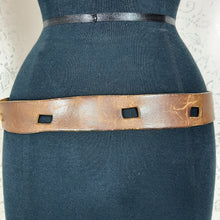 Load image into Gallery viewer, Solid Brass Native American Buckle Leather Belt
