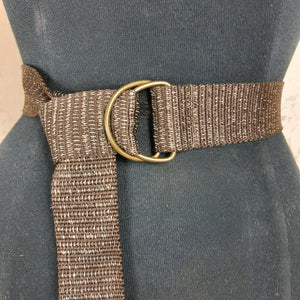 Dark Brown Double-Ring Belt with Golden Speckles