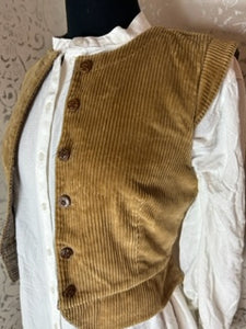 REVERSIBLE CORDUROY/TWEED VEST: Size Small