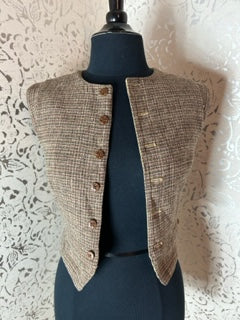 REVERSIBLE CORDUROY/TWEED VEST: Size Small