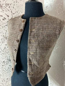 REVERSIBLE CORDUROY/TWEED VEST: Size Small