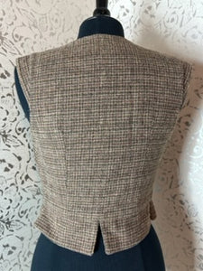 REVERSIBLE CORDUROY/TWEED VEST: Size Small