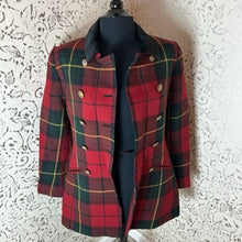 Load image into Gallery viewer, LAUREN PLAID MILITARY BLAZER: Size 8
