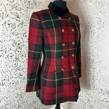 Load image into Gallery viewer, LAUREN PLAID MILITARY BLAZER: Size 8
