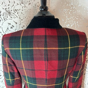 LAUREN PLAID MILITARY BLAZER: Size 8