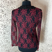 Load image into Gallery viewer, SEXY LACE BLOUSE WITH CROCHET COLLAR: Size Large
