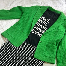 Load image into Gallery viewer, GREEN Argyle Sweater Blazer (Imperfect) - SIZE Large
