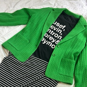 GREEN Argyle Sweater Blazer (Imperfect) - SIZE Large