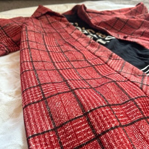 VINTAGE Red Plaid Dress: SIZE: L/XL