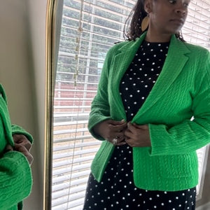 GREEN Argyle Sweater Blazer (Imperfect) - SIZE Large