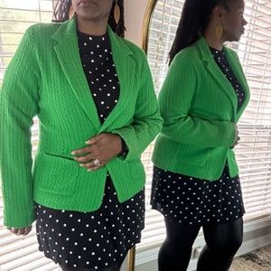 GREEN Argyle Sweater Blazer (Imperfect) - SIZE Large