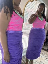 Load image into Gallery viewer, Purple Ruched/Gathered Long Skirt: SIZE - 16
