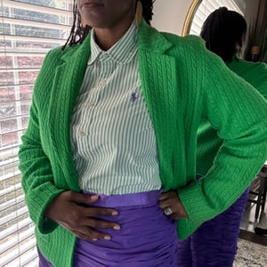 GREEN Argyle Sweater Blazer (Imperfect) - SIZE Large