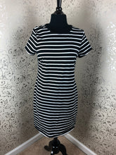 Load image into Gallery viewer, BLACK &amp; WHITE STRIPE DRESS: Size - Large
