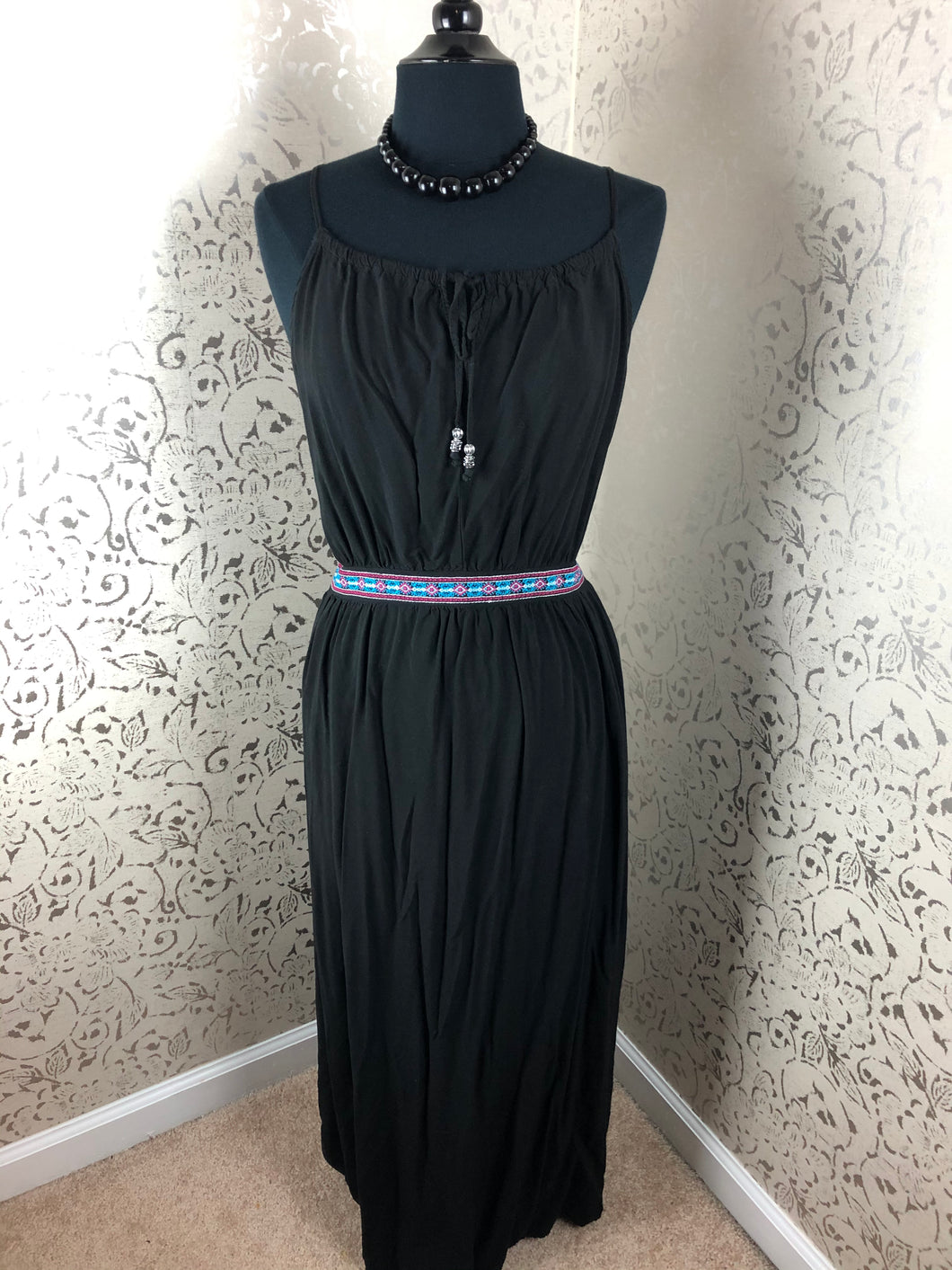 BLACK BOHO SUNDRESS: Size -16/18