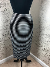 Load image into Gallery viewer, STRETCHY BLACK/WHITE STRIPED SKIRT
