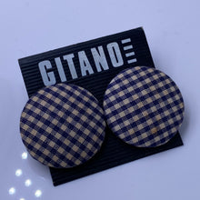 Load image into Gallery viewer, Round Plaid Vintage Gitano Earrings: VINTAGE
