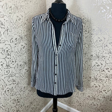 Load image into Gallery viewer, Black/White Striped Blouse - Fixer Upper/Imperfect: Size XL
