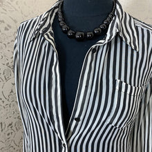 Load image into Gallery viewer, Black/White Striped Blouse - Fixer Upper/Imperfect: Size XL
