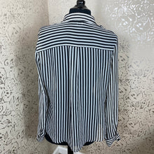 Load image into Gallery viewer, Black/White Striped Blouse - Fixer Upper/Imperfect: Size XL
