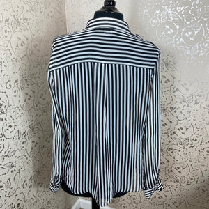 Black/White Striped Blouse - Fixer Upper/Imperfect: Size XL